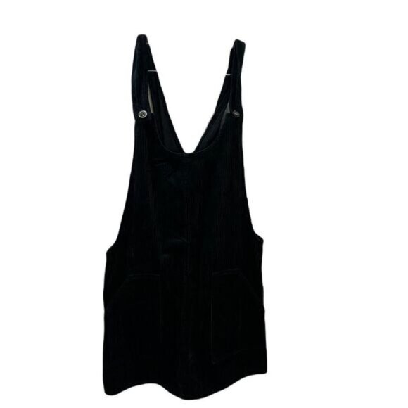 Black Corduroy Overall Pinafore Dress With Pockets By Other Stories‎ Size S - Picture 1 of 6